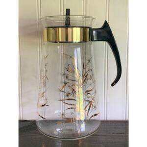 Pyrex Gold Wheat Retro 10 cup Coffee Carafe Vintage MCM